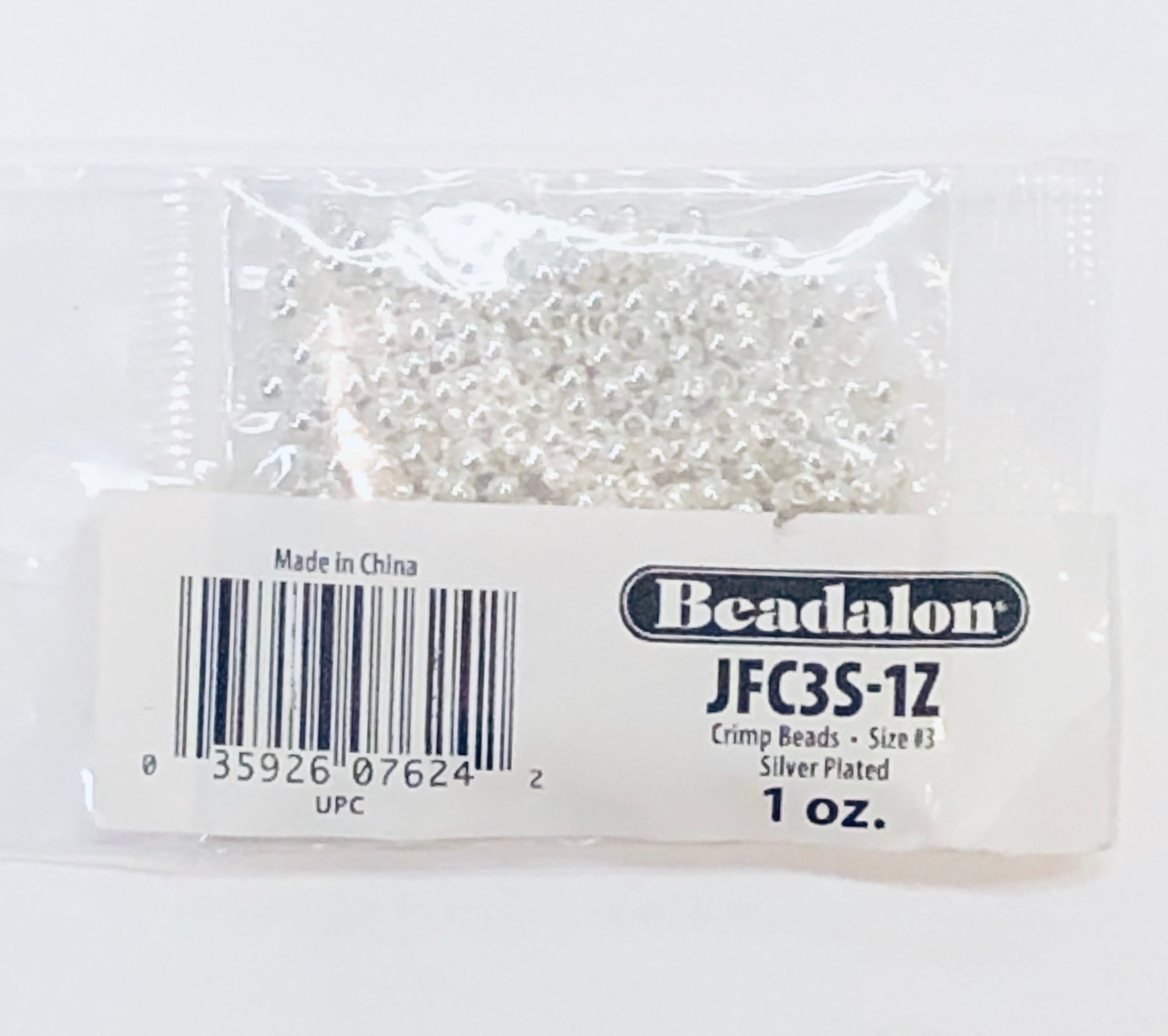 Silver Crimp Beads Size #3 - 1 Oz