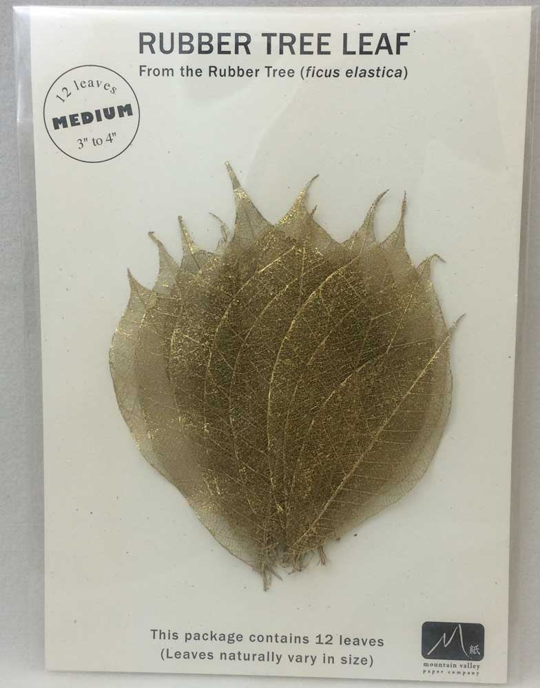 Rubber Tree Leaves - Gold