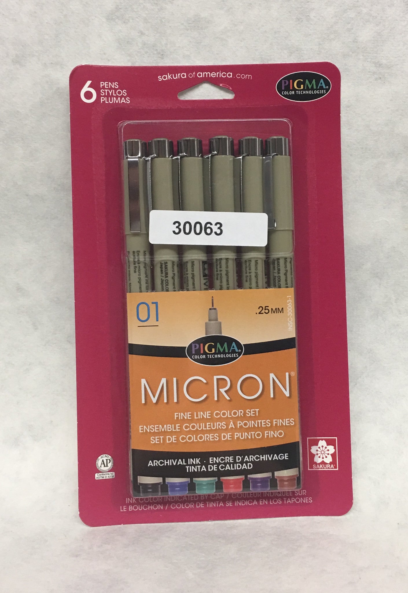 Pigma Micron 01 Assortment 6 Pack