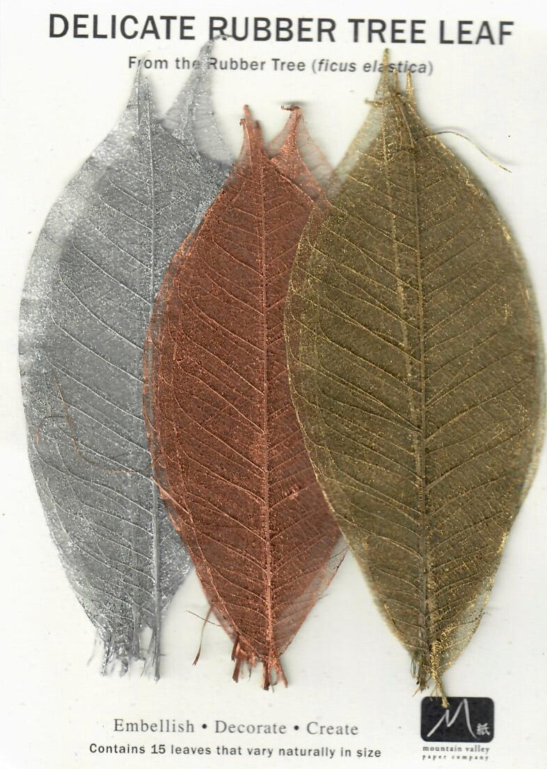 Rubber Tree Leaves - Metallic Assortment