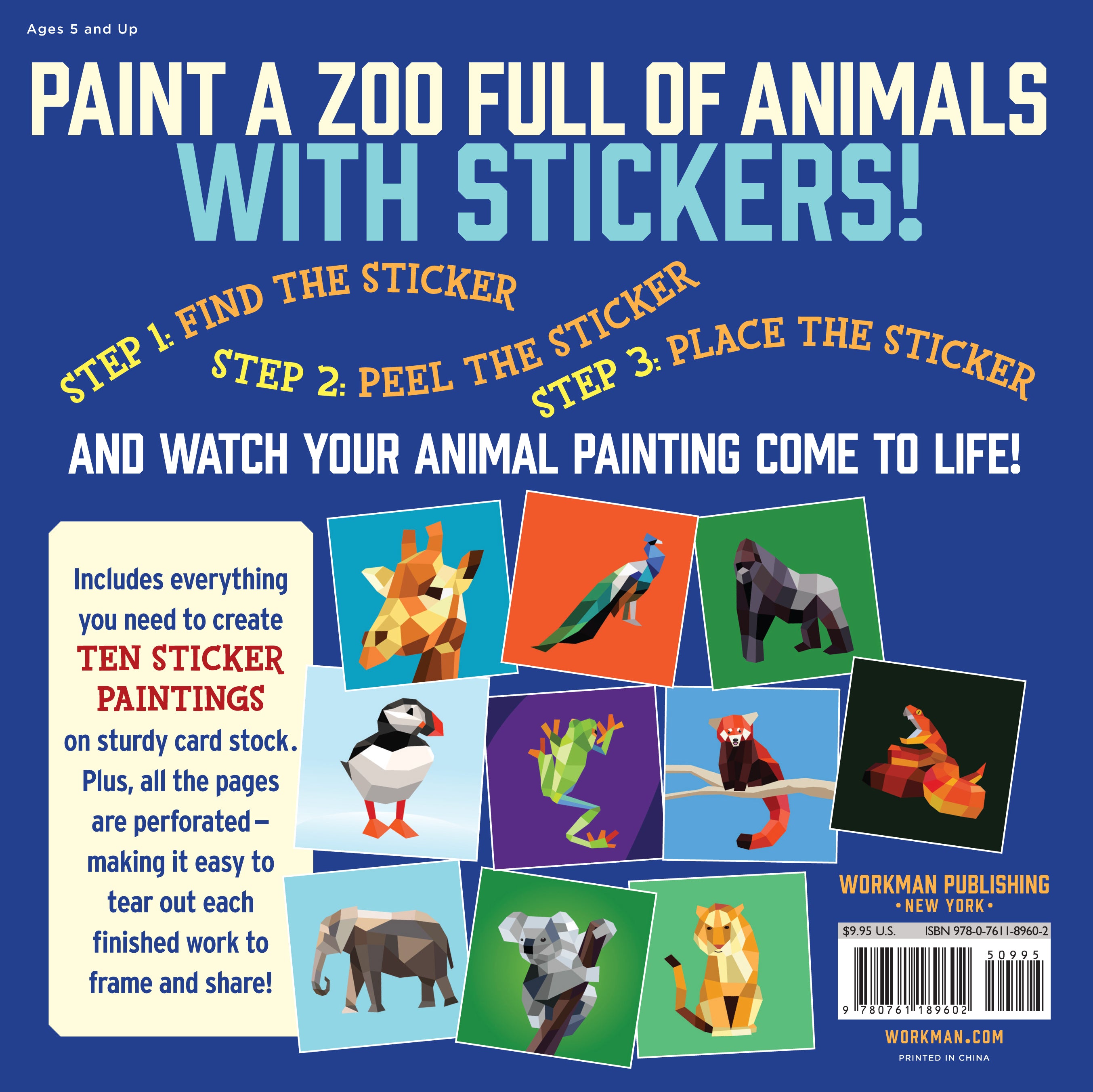 Paint By Sticker Kids - Zoo Animals